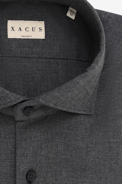Camisa Hombre Xacus Regular Lisa 100% algodón cuello Francés Manga larga