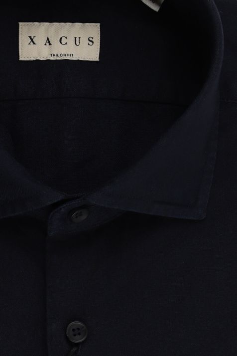 Men's Shirt Xacus Regular Plain 100% Cotton washed collar French Long sleeve