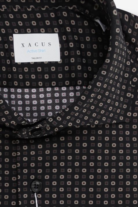 Men's Shirt Xacus Regular Semi-plain 86% poliammide 14% elastan  collar French Long sleeve