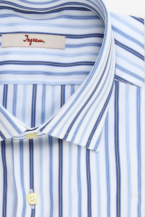 Men's Shirt Ingram Regular Stripe 100% cotton collar French Long sleeve