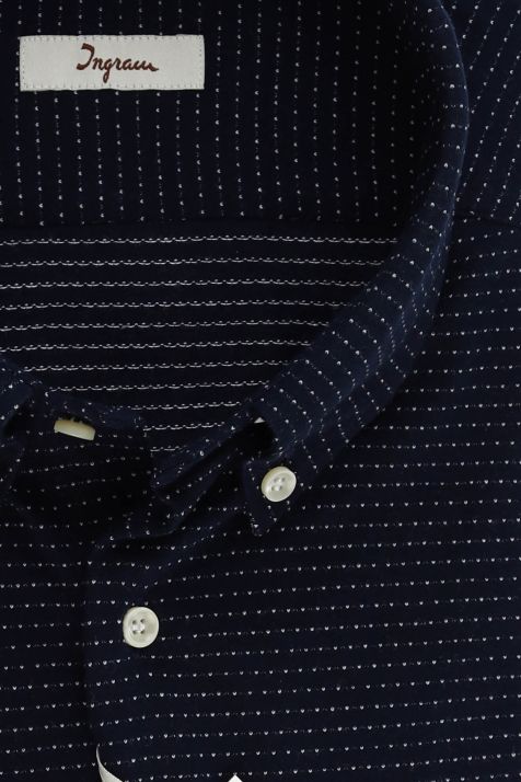 Men's Shirt Ingram Regular Semi-plain 100% cotton collar Button down Long sleeve