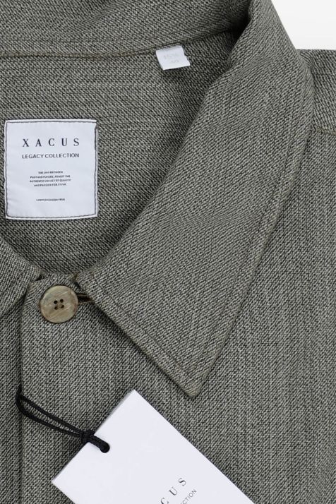 Men's Shirt Xacus Regular Semi-plain 100% cotton collar Italian Long sleeve
