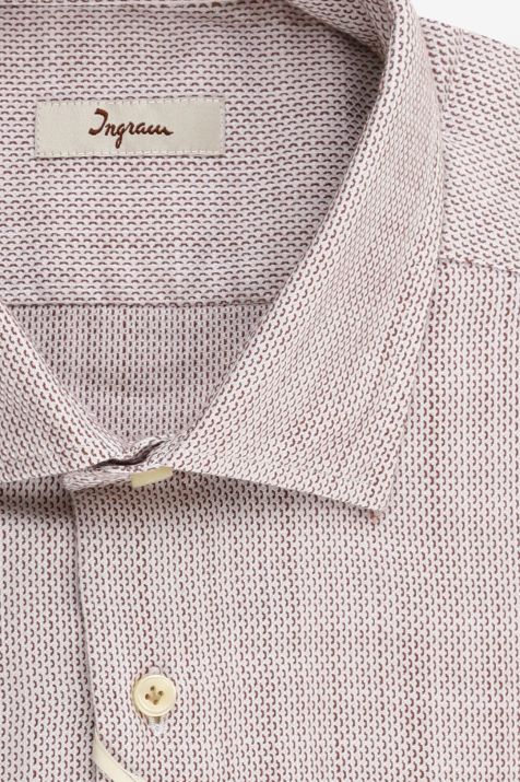 Camisa Hombre Ingram Regular Diseño  100% algodón cuello Francés Manga larga
