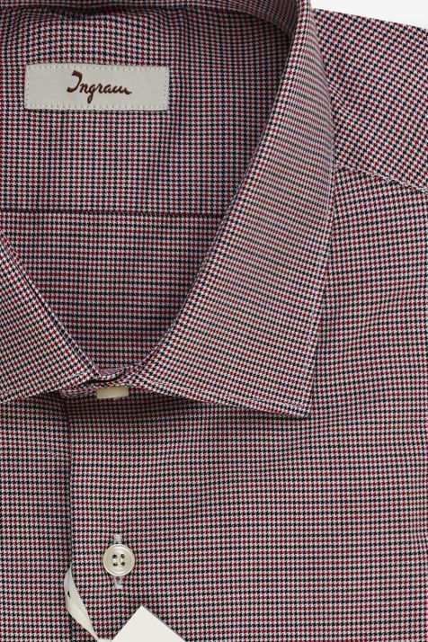 Chemise Homme Ingram Slim Partiellement  100% coton col Italien Manche longue