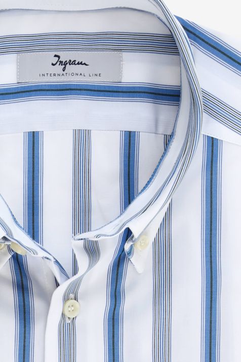 Hemd Herren Ingram Regular Streifen 100% Baumwolle kragen Button-Down Lange Ärmel