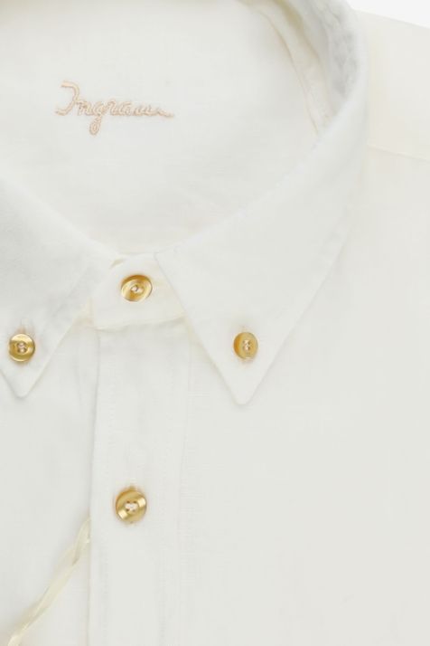 Camisa Hombre Ingram Classic Lisa 100% lino cuello Abotonado Manga larga