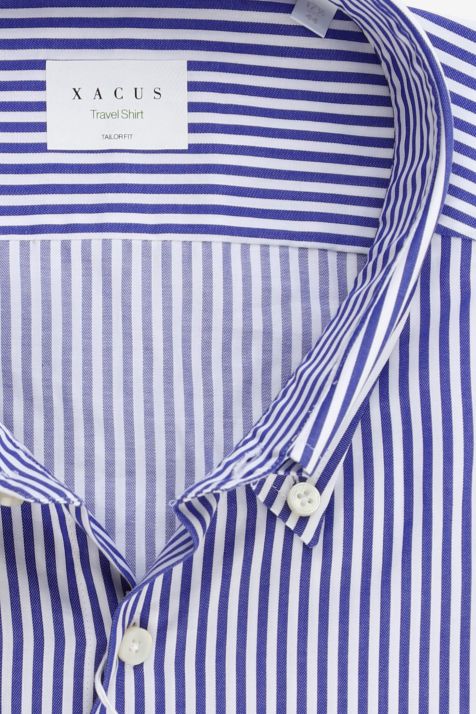 Men's Shirt Xacus Regular Not Iron Stripe 100% cotton collar Button down Long sleeve