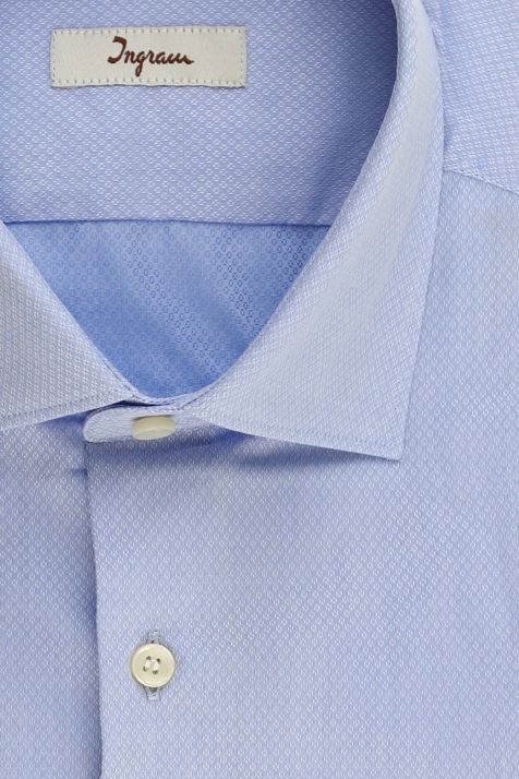 Chemise Homme Ingram Slim Partiellement  100% coton col Italien Manche longue