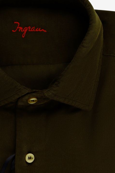 Chemise Homme Ingram Slim Uni 100% coton col Italien Manche longue