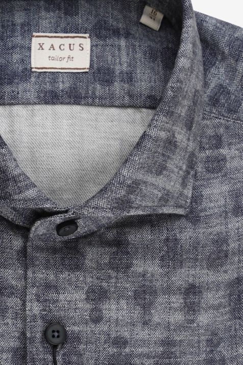 Men's Shirt Xacus Regular Patterned 100% cotton collar French Long sleeve