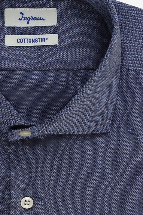 Men's Shirt Ingram Slim Not Iron Semi-plain 100% cotton collar French Long sleeve