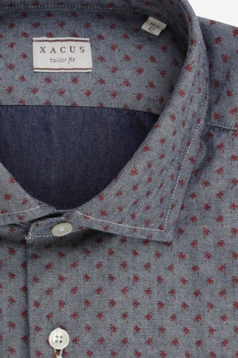 Camisa Hombre Xacus Regular Diseño  100% algodón cuello Francés Manga larga