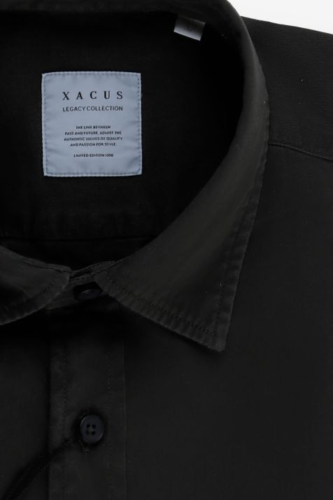 Men's Shirt Xacus Regular Plain 100% cotton collar Italian Long sleeve