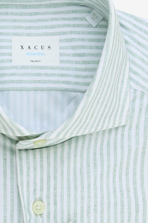 Men's Shirt Xacus Regular Stripe 86%  polyamide 14% elastane collar French Long sleeve