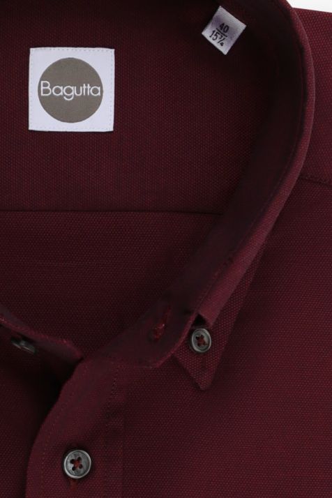 Men's Shirt Bagutta Regular Plain 100% cotton collar Button down Long sleeve