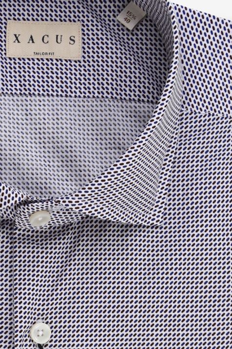 Men's Shirt Xacus Regular Semi-plain 100% cotton collar French Long sleeve