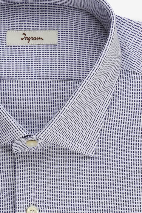 Camisa Hombre Ingram Slim Diseño  100% algodón cuello Francés Manga larga