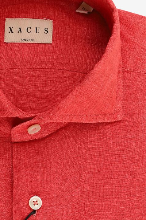 Hemd Herren Xacus Regular Einfarbig 100% Leinen kragen Französisch Lange Ärmel