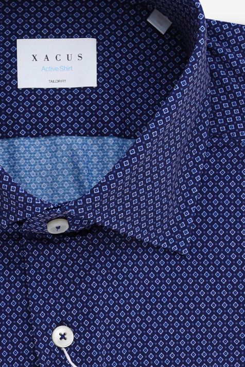 Camisa Hombre Xacus Regular Diseño  86% poliamida 14% elastano cuello Francés Manga larga