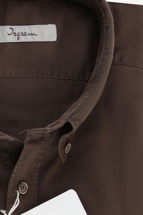 Camisa Hombre Ingram Regular Lisa 100% algodón cuello Abotonado Manga larga