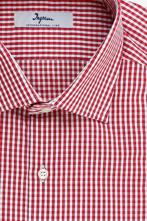 Hemd Herren Ingram Regular Karo 100% Baumwolle kragen Französisch Lange Ärmel