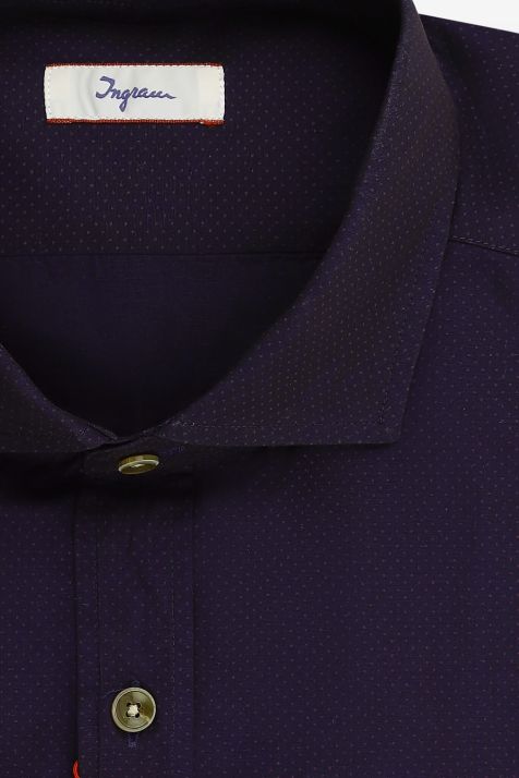 Camisa Hombre Ingram Regular Diseño  100% algodón cuello Francés Manga larga