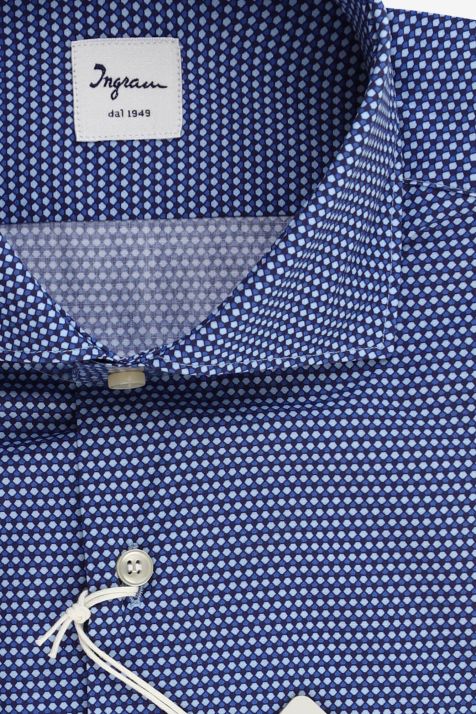 Men's Shirt Ingram Slim Semi-plain 100% cotton collar French Long sleeve