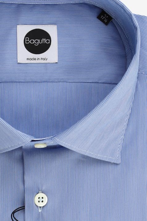 Chemise Homme Bagutta Regular Rayures 75% coton 22% pa 3% ea col Italien Manche longue