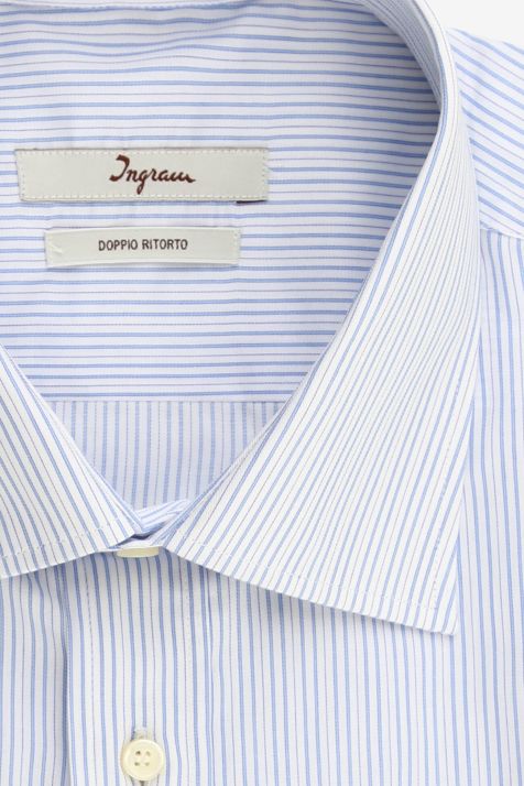 Chemise Homme Ingram Classic Rayures 100% coton col Italien Manche longue