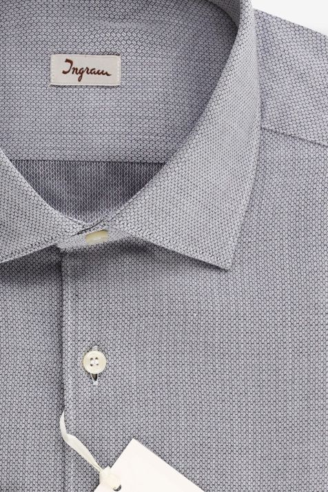 Men's Shirt Ingram Regular Semi-plain 100% cotton collar French Long sleeve