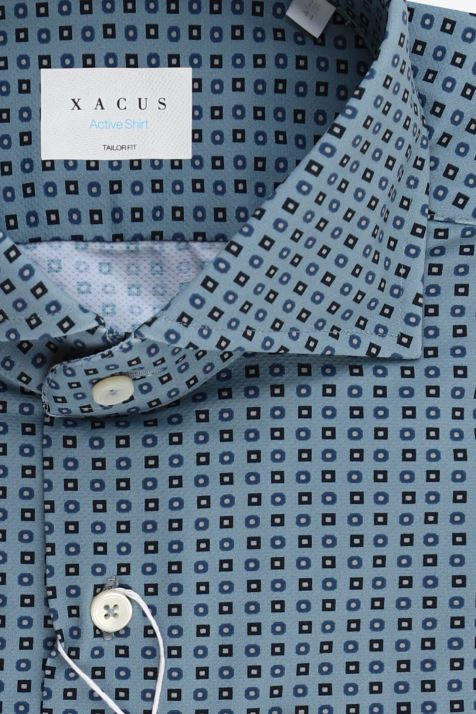Men's Shirt Xacus Regular Semi-plain 86% poliammide 14% elastan  collar French Long sleeve