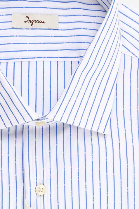 Men's Shirt Ingram Slim Stripe 100% cotton collar French Long sleeve