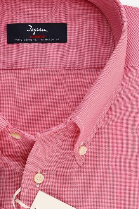 Men's Shirt Ingram Regular Not Iron Semi-plain 100% cotton collar Button down Long sleeve