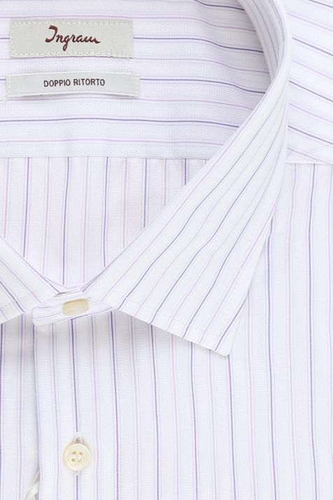 Men's Shirt Ingram Regular Stripe 100% cotton collar French Long sleeve