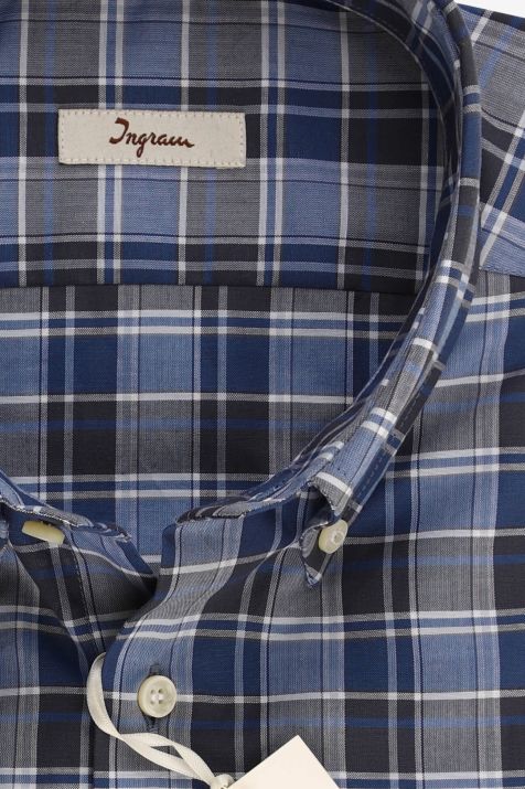 Hemd Herren Ingram Regular Karo 100% Baumwolle kragen Button-Down Lange Ärmel