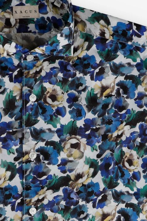 Camisa Hombre Xacus Regular Estampada 100% algodón lavado cuello Francés Manga larga