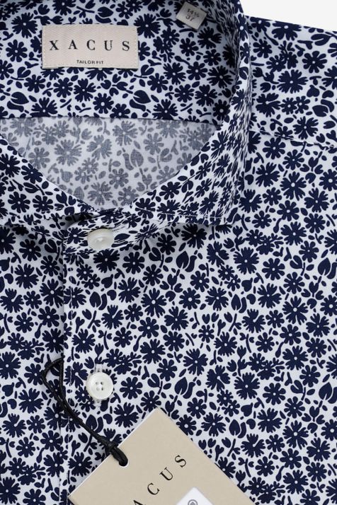 Camisa Hombre Xacus Regular Estampada 100% algodón lavado cuello Francés Manga larga