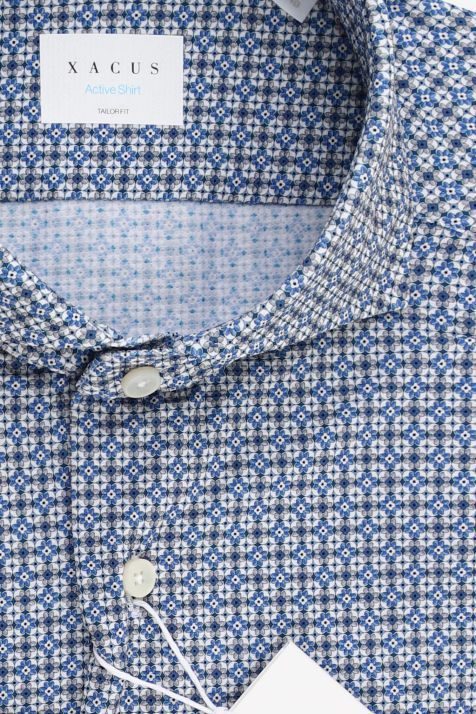 Camisa Hombre Xacus Regular Diseño  84% Poliamida 16% Elastano cuello Francés Manga larga