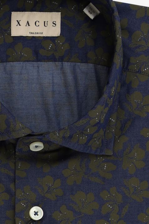 Hemd Herren Xacus Regular Muster 100% Baumwolle kragen Französisch Lange Ärmel