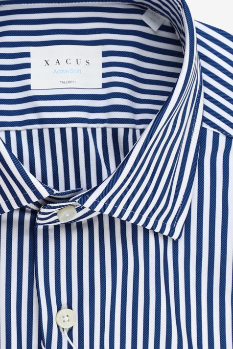 Camisa Hombre Xacus Regular Rayas 86% poliamida 14% elastano cuello Francés Manga larga