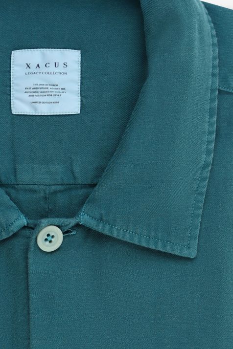 Men's Shirt Xacus Regular Plain 100% cotton collar Italian Long sleeve