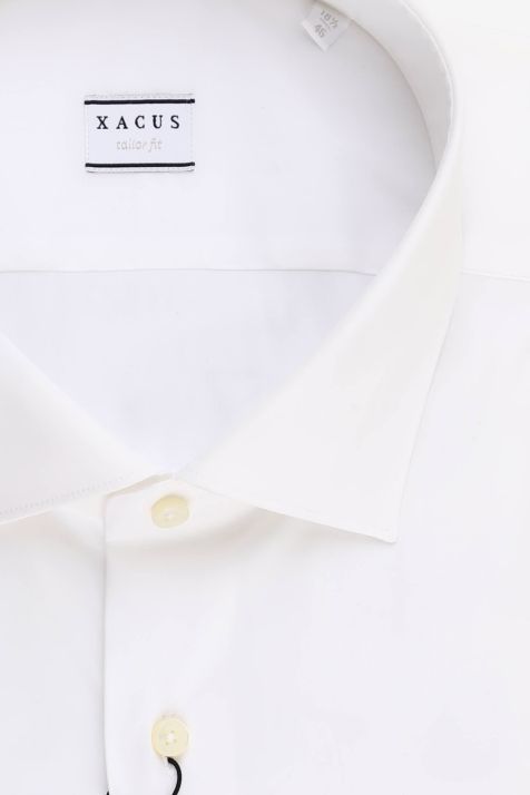 Men's Shirt Xacus Regular Plain 78% cotton 18% poly 4% elastane collar French Long sleeve