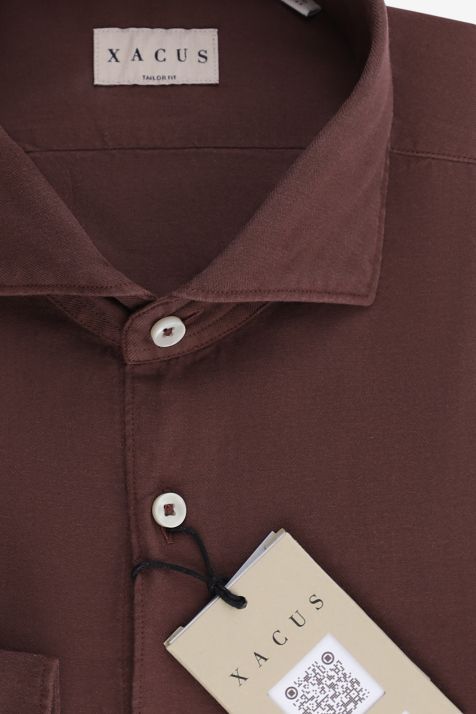 Hemd Herren Xacus Regular Einfarbig 100% Baumwolle kragen Französisch Lange Ärmel