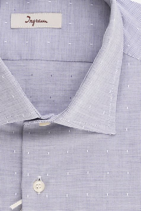 Camisa Hombre Ingram Slim Diseño  100% algodón cuello Francés Manga larga