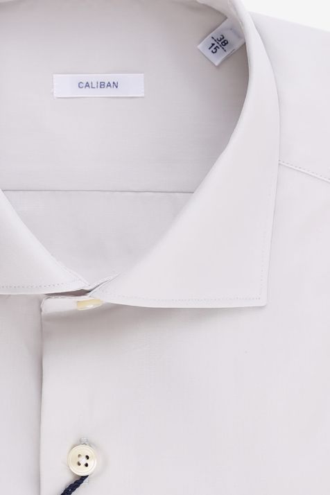 Men's Shirt Caliban Slim Plain 100% cotton collar French Long sleeve