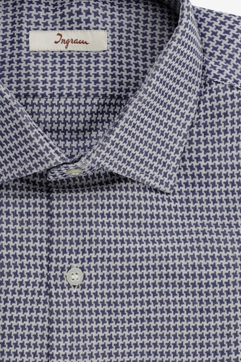 Men's Shirt Ingram Slim Semi-plain 100% cotton collar French Long sleeve