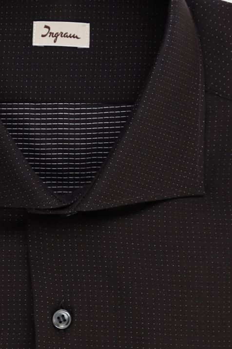 Men's Shirt Ingram Slim Semi-plain 100% cotton collar French Long sleeve