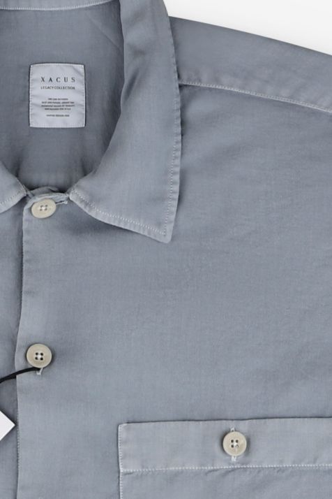 Hemd Herren Xacus Regular Einfarbig 100% Baumwolle kragen Italienisch Lange Ärmel
