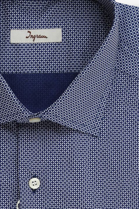 Men's Shirt Ingram Regular Semi-plain 100% cotton collar French Long sleeve