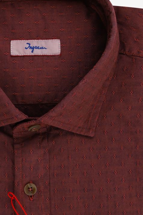 Men's Shirt Ingram Classic Semi-plain 100% cotton collar French Long sleeve